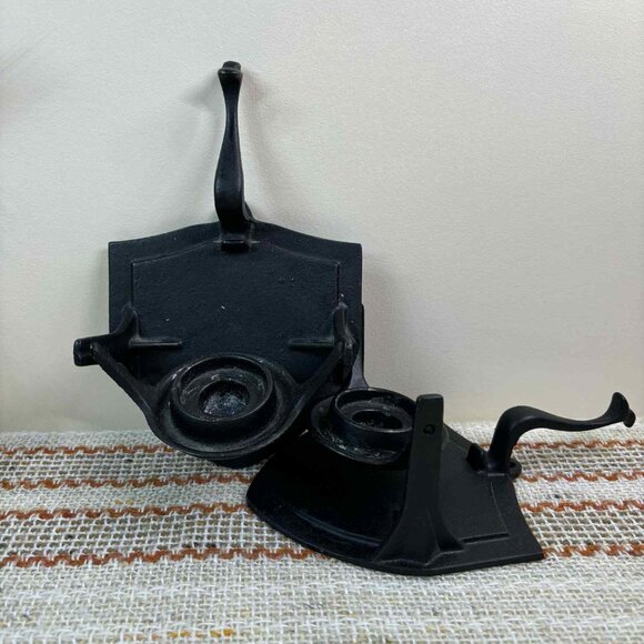 Rare Vintage 1970s Cast Iron sconces | Wall candle holders, Japan - Picture 3 of 6